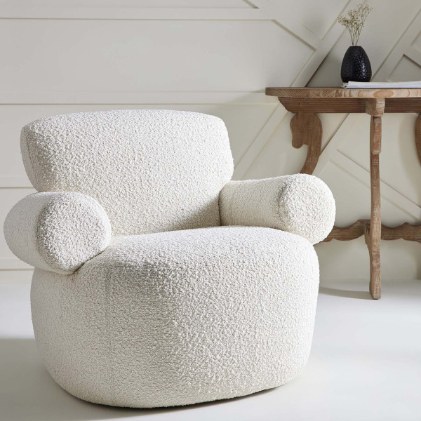 Fauteuil Balou bouclette blanche